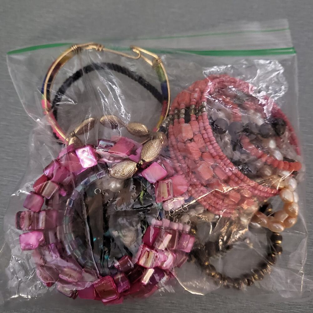 MIXED LOT Beaded Bracelets Jewelry Bag Mystery Bag Mixed Metals & Materials
